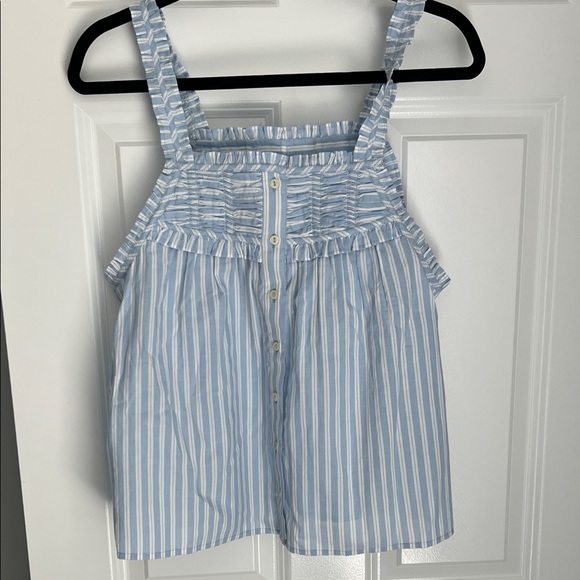 Anthropologie Tops - Anthropologie Blue and White Striped Tank Top